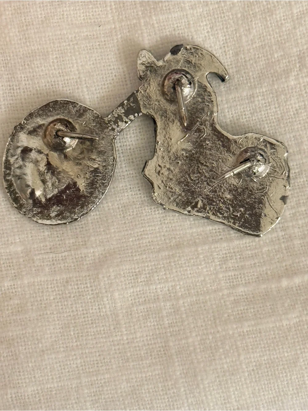 Vintage 80s Chopper Motorcycle Heavy Pewter Pin 2
